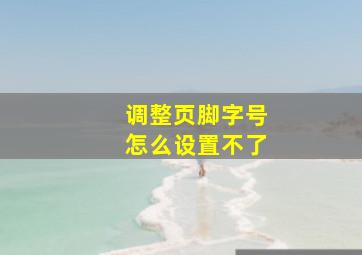 调整页脚字号怎么设置不了