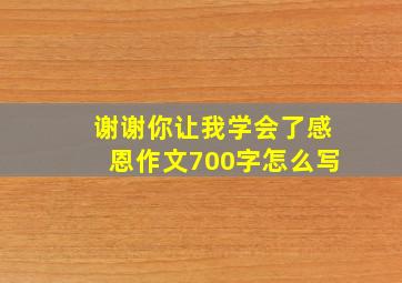 谢谢你让我学会了感恩作文700字怎么写