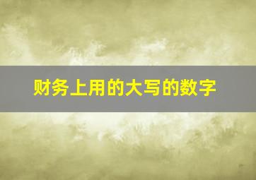 财务上用的大写的数字