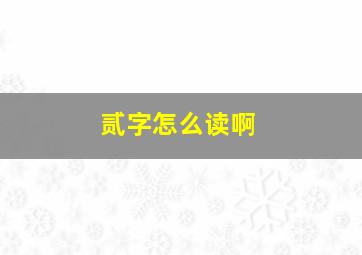 贰字怎么读啊