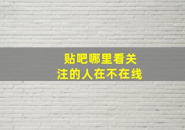 贴吧哪里看关注的人在不在线