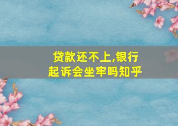 贷款还不上,银行起诉会坐牢吗知乎