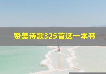 赞美诗歌325首这一本书