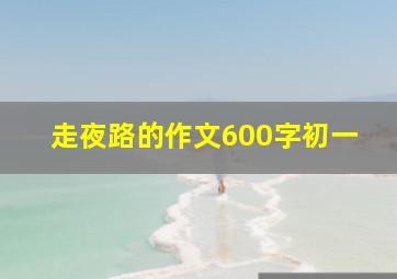 走夜路的作文600字初一