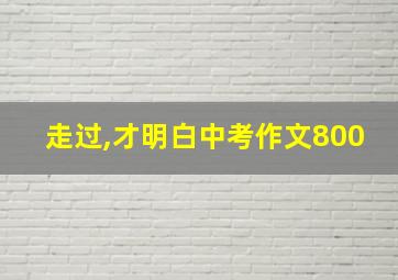 走过,才明白中考作文800