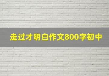 走过才明白作文800字初中