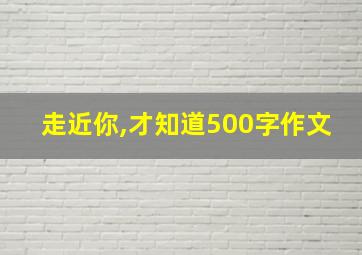 走近你,才知道500字作文