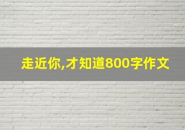 走近你,才知道800字作文