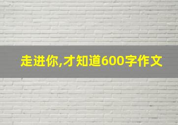 走进你,才知道600字作文