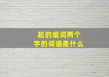 起的组词两个字的词语是什么