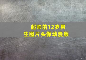 超帅的12岁男生图片头像动漫版