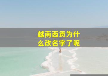 越南西贡为什么改名字了呢