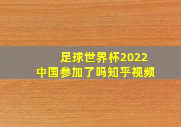 足球世界杯2022中国参加了吗知乎视频