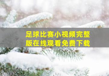 足球比赛小视频完整版在线观看免费下载