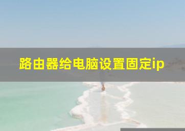 路由器给电脑设置固定ip