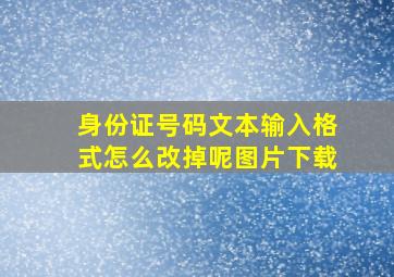 身份证号码文本输入格式怎么改掉呢图片下载