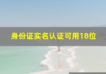 身份证实名认证可用18位