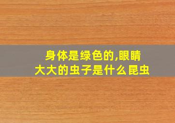 身体是绿色的,眼睛大大的虫子是什么昆虫