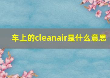 车上的cleanair是什么意思