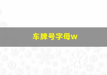 车牌号字母w