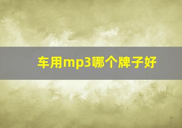 车用mp3哪个牌子好