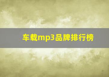 车载mp3品牌排行榜