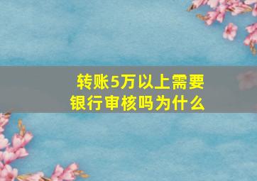 转账5万以上需要银行审核吗为什么