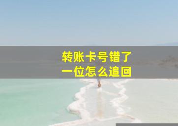 转账卡号错了一位怎么追回