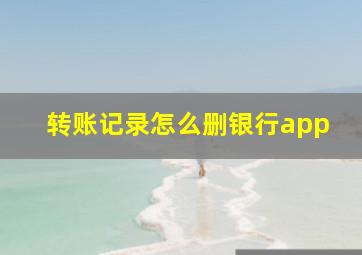 转账记录怎么删银行app