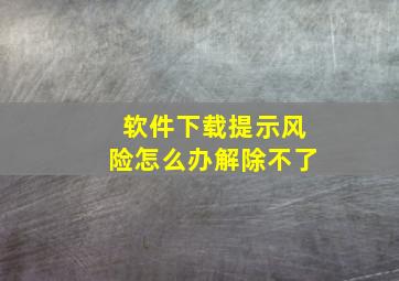 软件下载提示风险怎么办解除不了