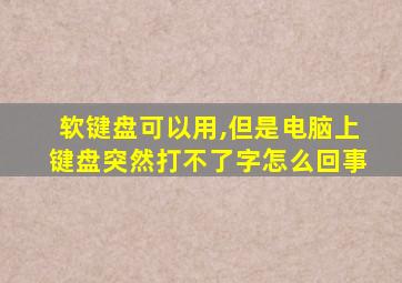 软键盘可以用,但是电脑上键盘突然打不了字怎么回事