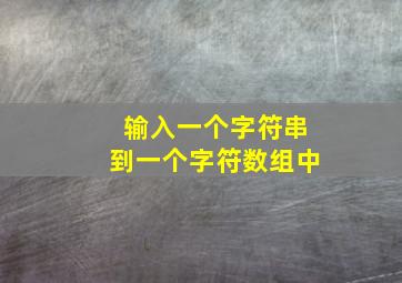 输入一个字符串到一个字符数组中