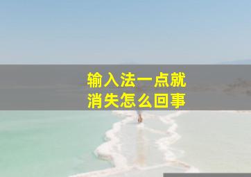 输入法一点就消失怎么回事