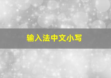 输入法中文小写