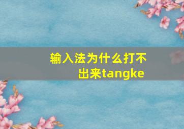 输入法为什么打不出来tangke