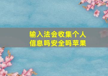 输入法会收集个人信息吗安全吗苹果