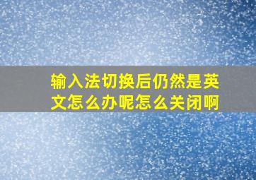 输入法切换后仍然是英文怎么办呢怎么关闭啊