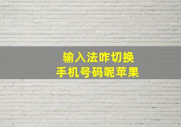 输入法咋切换手机号码呢苹果