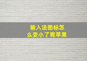 输入法图标怎么变小了呢苹果