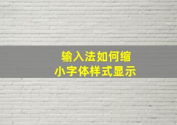 输入法如何缩小字体样式显示