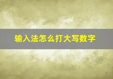 输入法怎么打大写数字