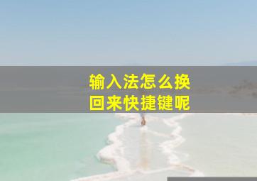 输入法怎么换回来快捷键呢