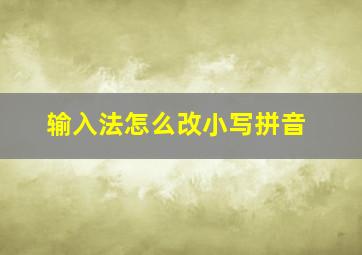 输入法怎么改小写拼音