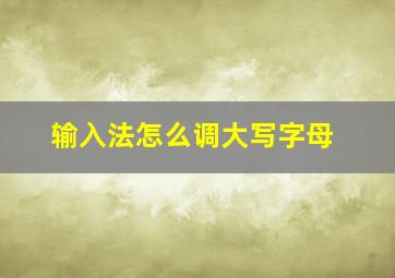 输入法怎么调大写字母