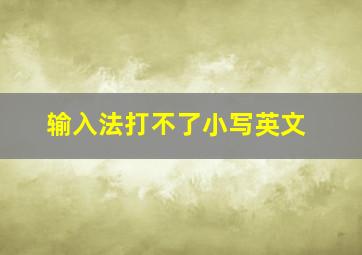 输入法打不了小写英文