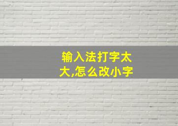 输入法打字太大,怎么改小字