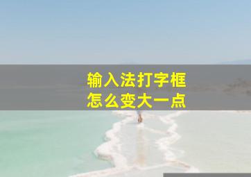 输入法打字框怎么变大一点