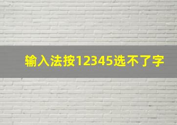 输入法按12345选不了字