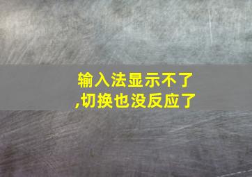 输入法显示不了,切换也没反应了