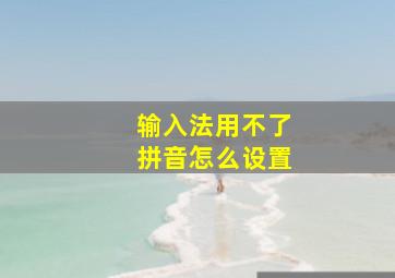 输入法用不了拼音怎么设置